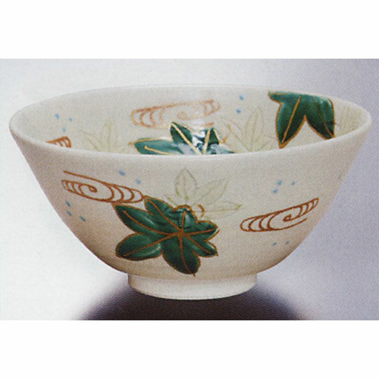 茶道具 平茶碗 青磁 青楓 田中香泉作