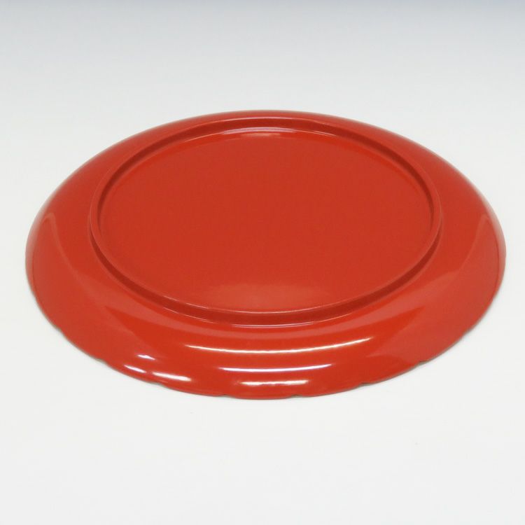 茶道具 菓子器（かしき） 菊皿 朱塗
