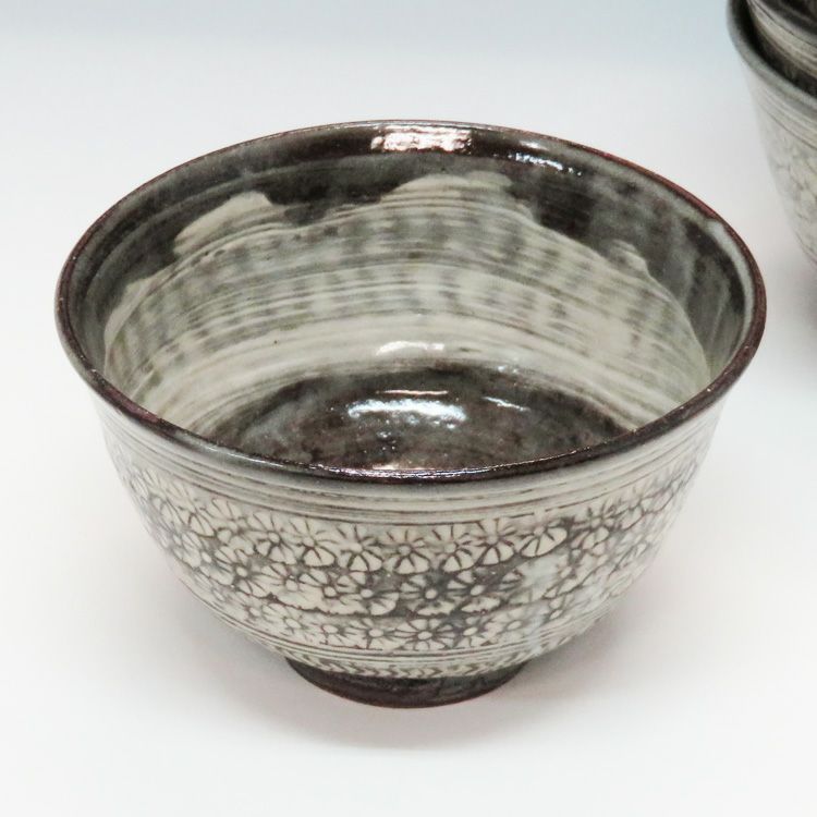 茶道具 数茶碗（かずちゃわん） 数茶碗 古三島 5客 中村与平