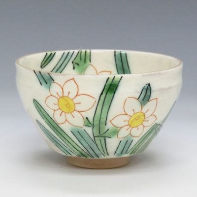 茶道具 小茶碗 水仙 加藤忠泉作 忠泉