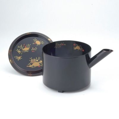 茶道具 水指(水差・みずさし) 大口水指 溜塗 海松貝蒔絵 惺 茶道具 水指(水差・みずさし) 大口水指 溜塗 海松貝蒔絵 惺