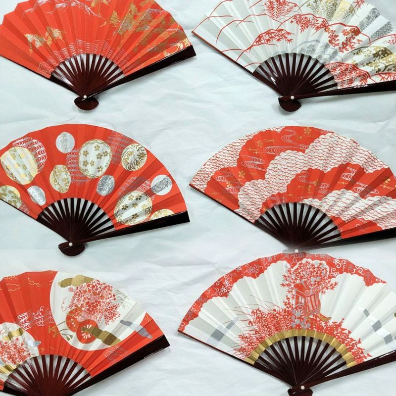 茶道具 扇子（せんす） 扇子 溜塗 花月 ハデ 5寸 ※画像は