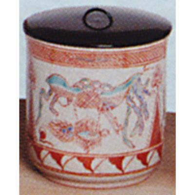 茶道具 水指 一重口 赤絵鳳凰 太仙窯 水指