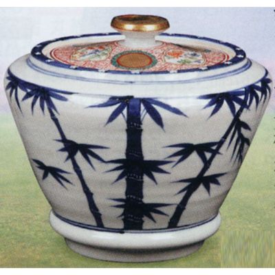 Yahoo!オークション - 勝見永泉 水指 蓋金彩赤絵 胴染付竹図 茶道具