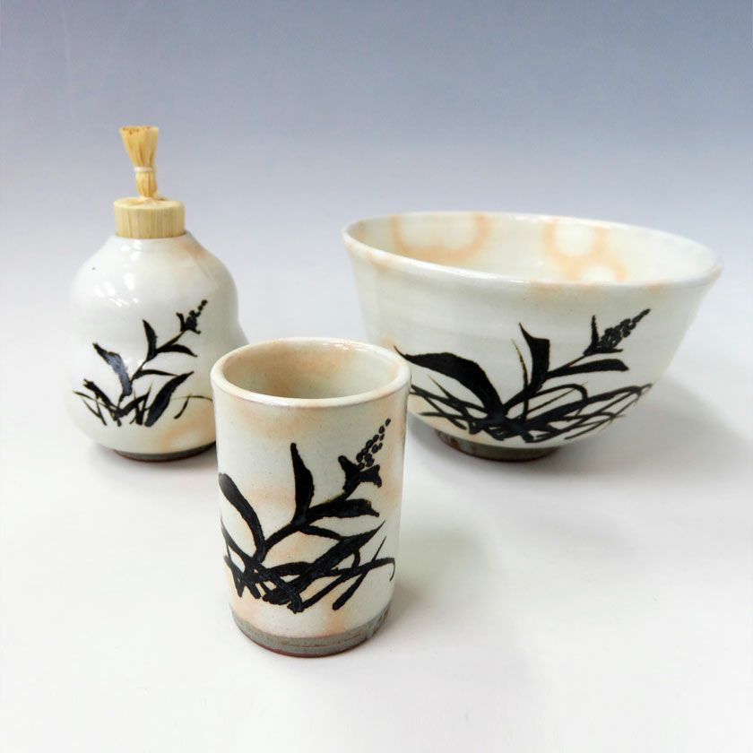 茶道具 茶碗 三点 〇【茶器/茶道具 茶箱用三点セット】 陶器三点セット（陶器三つ