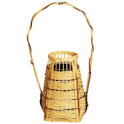 骨董　花入れ　花籠　銅器おとし　花生　アンティーク　籠　茶道具　華道具 Amazon.co.jp: 茶道具古代鉈籠花入鉈籠なた篭塗竹花器花生竹網花