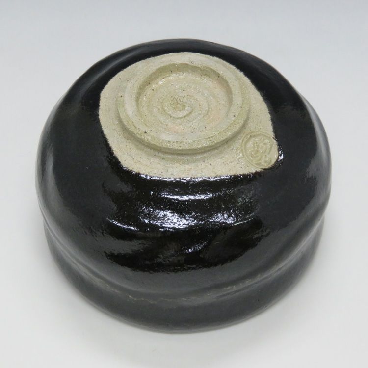 茶碗、黒楽、幕釉、村田陶隠作 茶道具 抹茶茶碗 黒楽茶碗 村田陶隠作 別作 茶道 : 茶道具いまや
