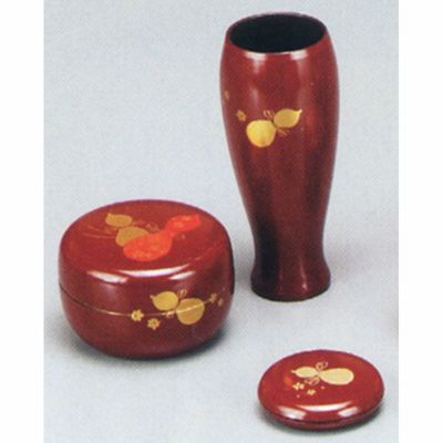 【新品未使用】茶道具 3点セット 棗 茶筅筒 香合 茶道具 三点セット (棗・香合・茶筅筒) 独楽塗 木製 [独楽塗