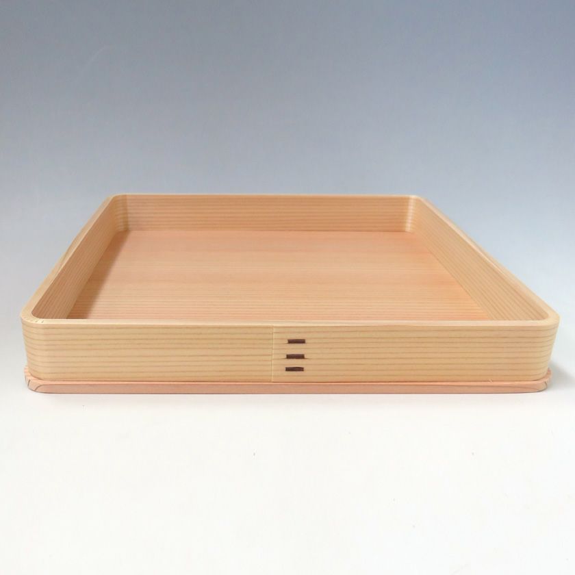 I04354 【 美品 茶道具 杉八寸 衫木地 丸盆 曲げわっぱ 2点