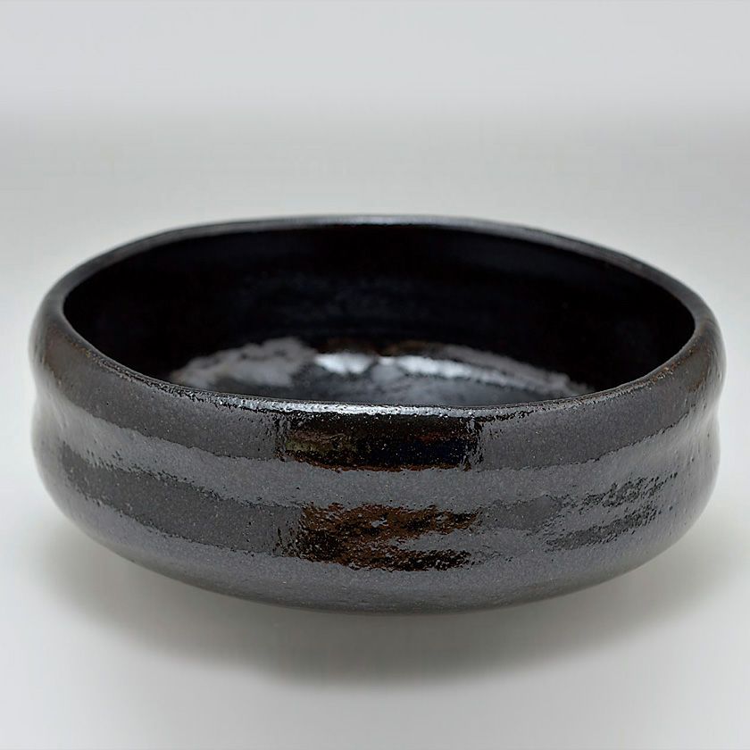 茶道具 楽茶碗（らくちゃわん） 黒楽馬盥茶碗 円楽窯