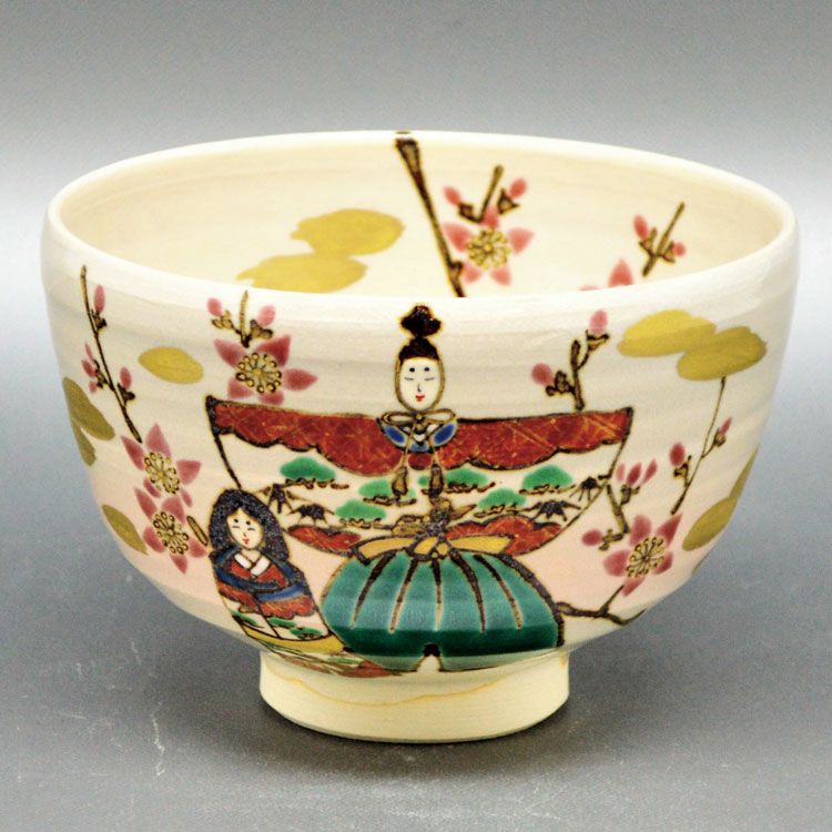 茶道具 抹茶茶碗（まっちゃちゃわん） 茶碗　半七風　立雛 山川 敦司 抹茶茶碗は茶の湯文化である表千家・裏千家の茶道具や抹茶を専門に扱う千紀園（せんきえん）が通販で販売しています。茶会また初心者向けのお稽古用にご利用いただける抹茶碗です。贈り物・ギフトにも人気です。