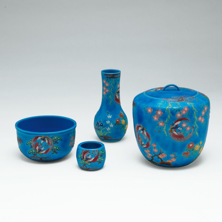 茶道具 皆具（かいぐ） 皆具 浅黄交趾 鳳凰草花 谷口 菁嵐 作 | 千年の  