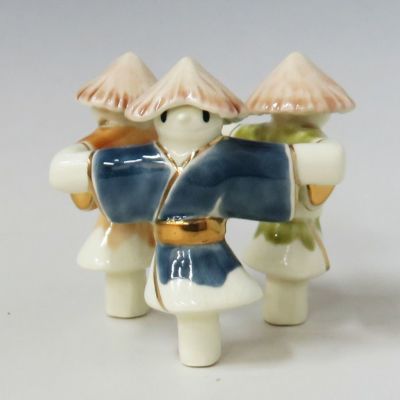 (新品)今岡三四郎　案山子蓋置 茶道具 蓋置 三ッ人形 今岡三四郎作 唐子三ッ人形 : 茶道具