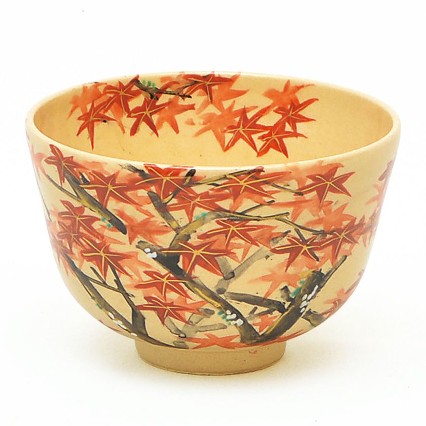 茶道具 抹茶茶碗（まっちゃちゃわん） 茶碗 色絵 紅葉 森下 壮秀 | 千年の香り 千紀園