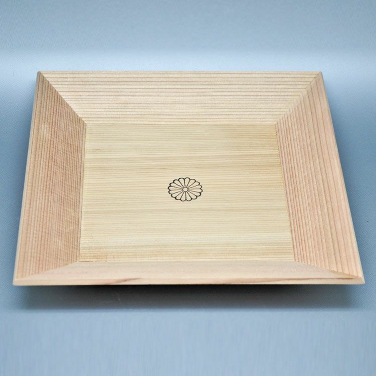 神代杉 四方 盆 煎茶盆 銘木 希少品(K-A406) 茶道具 盆（ぼん） 四方盆 伊勢神宮杉古木