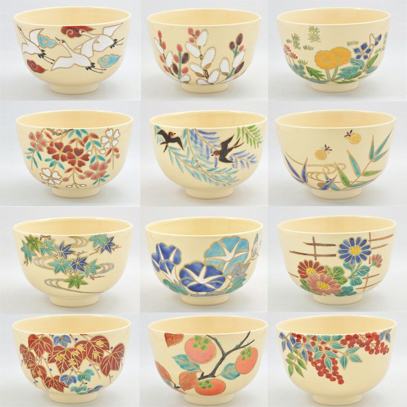 茶道具 抹茶茶碗 （まっちゃちゃわん） 京焼 12ヶ月 茶碗 小野 志峰 ※1 