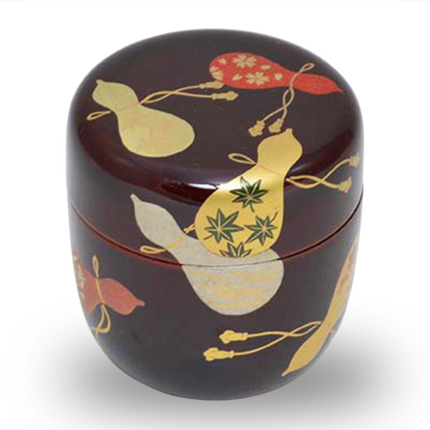 茶道具 烏帽子蒔絵 中棗 仙秀作 結びつけ 美品