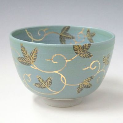 茶道具 抹茶茶碗（まっちゃちゃわん） 茶碗 色絵 松唐草 東山