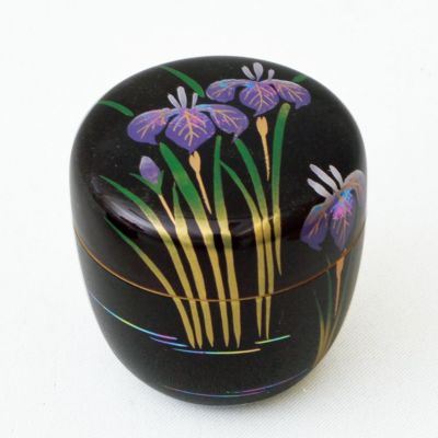 平棗 兜にあやめ】新井司峰 共箱 溜塗 （名兜編 | iimuseum）