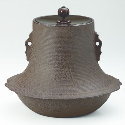 茶道具 風炉釜（ふろがま） No.09 富士釜 糸目浜松地紋 菊地