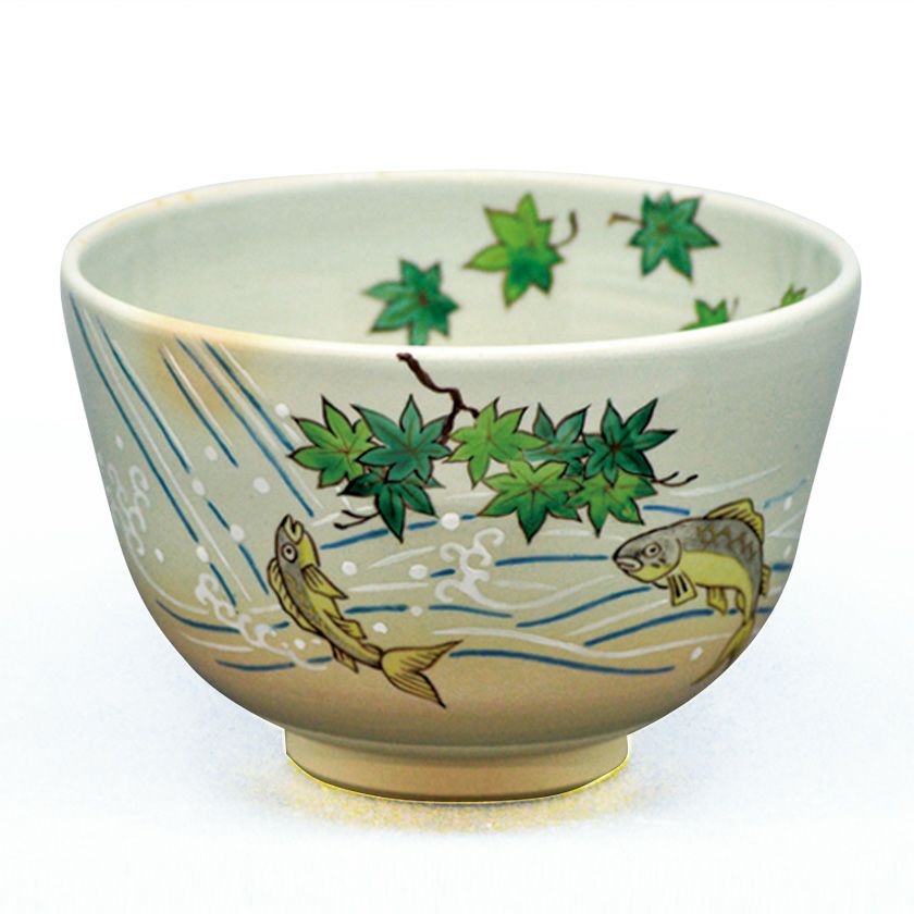 茶道具 抹茶茶碗（まっちゃちゃわん） 茶碗 御本 青楓に鮎 水出 宋絢 抹茶茶碗は茶の湯文化である表千家・裏千家の茶道具や抹茶を専門に扱う千紀園（せんきえん）が通販で販売しています。茶会また初心者向けのお稽古用にご利用いただける抹茶碗です。贈り物・ギフトにも人気です。