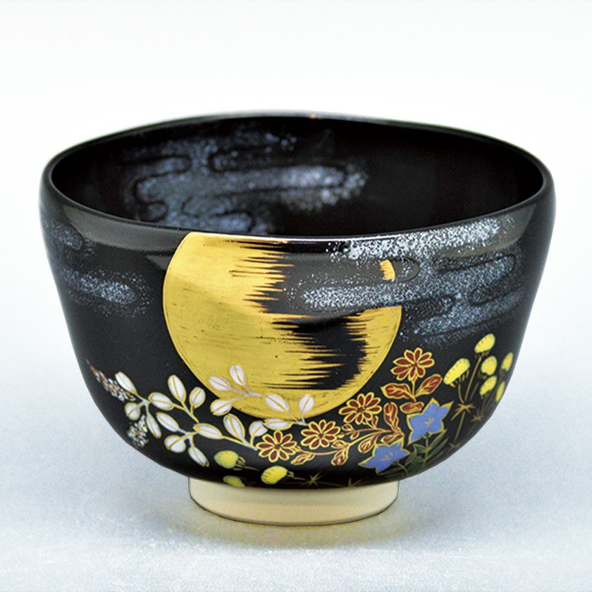 茶道具 抹茶茶碗（まっちゃちゃわん） 茶碗 黒仁清 月雲秋草 山岡 善高 抹茶茶碗は茶の湯文化である表千家・裏千家の茶道具や抹茶を専門に扱う千紀園（せんきえん）が通販で販売しています。茶会また初心者向けのお稽古用にご利用いただける抹茶碗です。贈り物・ギフトにも人気です。