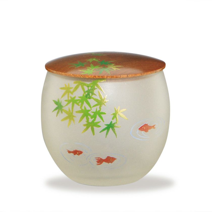 茶道具 茶器（ちゃき） 硝子（ガラス）茶器 青楓に金魚蒔絵 佐々木 麗峰 | 千年の香り 千紀園