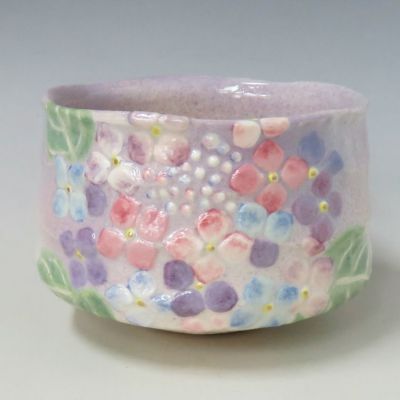 馬盥茶碗、紫陽花、香せつ作、ひち14番 - メルカリ