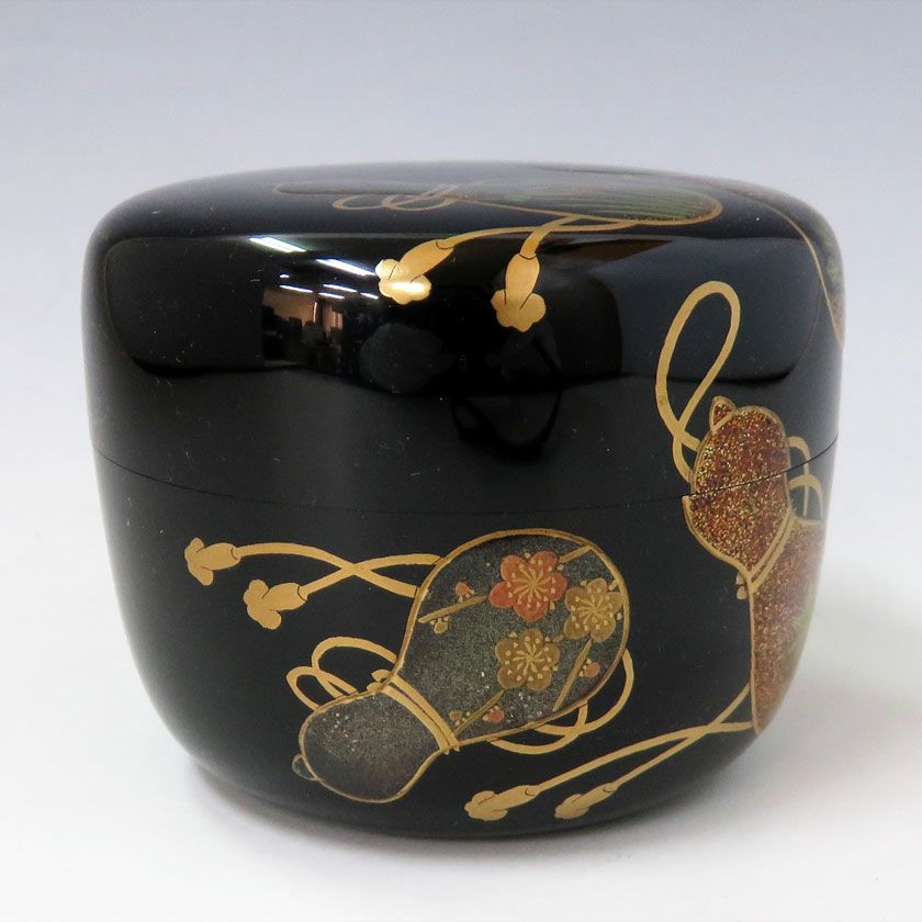 ⭐️茶道具 棗 平棗 鯱蒔絵 不染斎書付 春次造 S119NN （茶道具 棗 