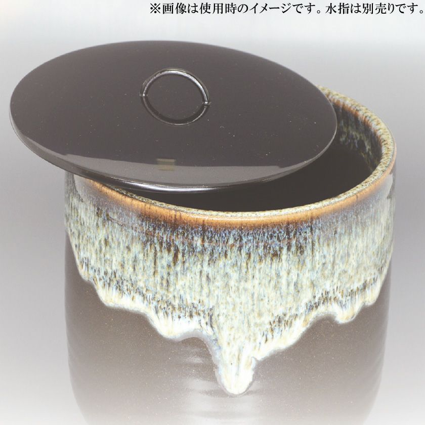 茶道具 水指用塗蓋 替蓋 木製真塗 6寸5分～6寸9分（約19.6cm～約
