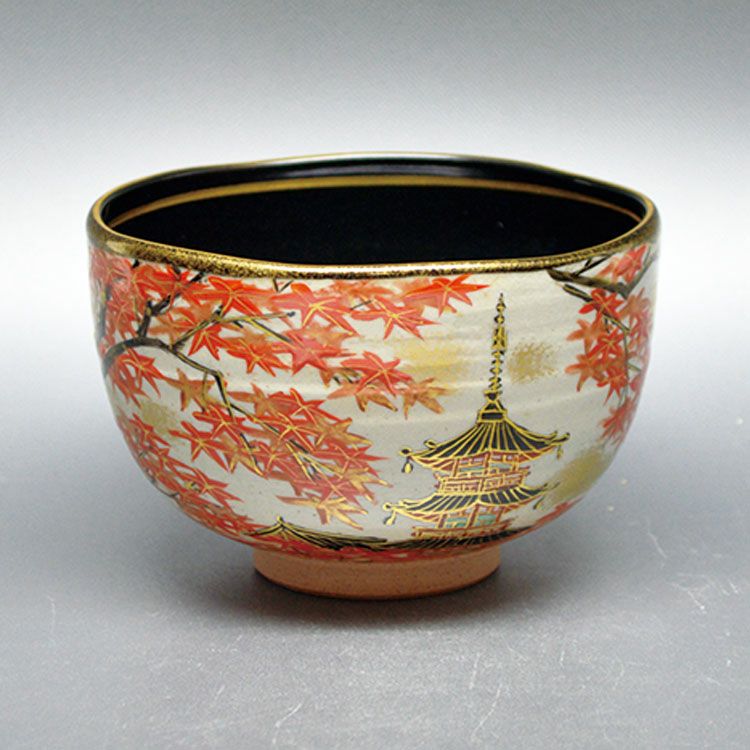 茶道具 抹茶茶碗（まっちゃちゃわん） 茶碗　乾山 清水寺紅葉 壱休窯 抹茶茶碗は茶の湯文化である表千家・裏千家の茶道具や抹茶を専門に扱う千紀園（せんきえん）が通販で販売しています。茶会また初心者向けのお稽古用にご利用いただける抹茶碗です。贈り物・ギフトにも人気です。