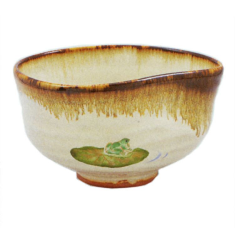茶道具 抹茶茶碗（まっちゃちゃわん） 灰釉　茶碗　蛙　中村 良二 抹茶茶碗は茶の湯文化である表千家・裏千家の茶道具や抹茶を専門に扱う千紀園（せんきえん）が通販で販売しています。茶会また初心者向けのお稽古用にご利用いただける抹茶碗です。贈り物・ギフトにも人気です。