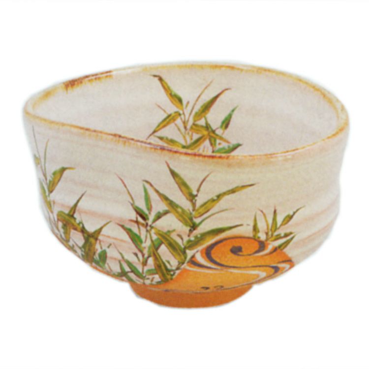 茶道具 抹茶茶碗（まっちゃちゃわん）灰釉　茶碗　露笹に流水　中村 良二 抹茶茶碗は茶の湯文化である表千家・裏千家の茶道具や抹茶を専門に扱う千紀園（せんきえん）が通販で販売しています。茶会また初心者向けのお稽古用にご利用いただける抹茶碗です。贈り物・ギフトにも人気です。