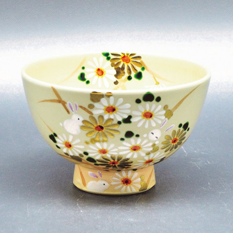 茶道具 抹茶茶碗（まっちゃちゃわん） 茶碗　御本　白菊に兎 水出 宋絢 抹茶茶碗は茶の湯文化である表千家・裏千家の茶道具や抹茶を専門に扱う千紀園（せんきえん）が通販で販売しています。茶会また初心者向けのお稽古用にご利用いただける抹茶碗です。贈り物・ギフトにも人気です。