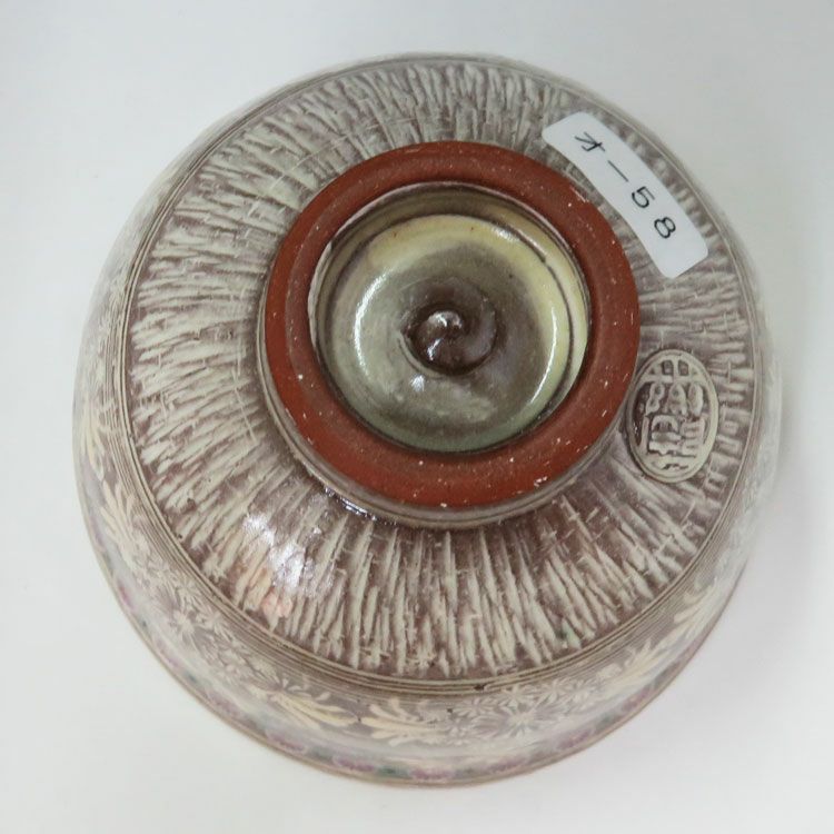 茶道具 抹茶茶碗（まっちゃちゃわん）紫彩華紋茶碗  森里 陶楽 抹茶茶碗は茶の湯文化である表千家・裏千家の茶道具や抹茶を専門に扱う千紀園（せんきえん）が通販で販売しています。茶会また初心者向けのお稽古用にご利用いただける抹茶碗です。贈り物・ギフトにも人気です。