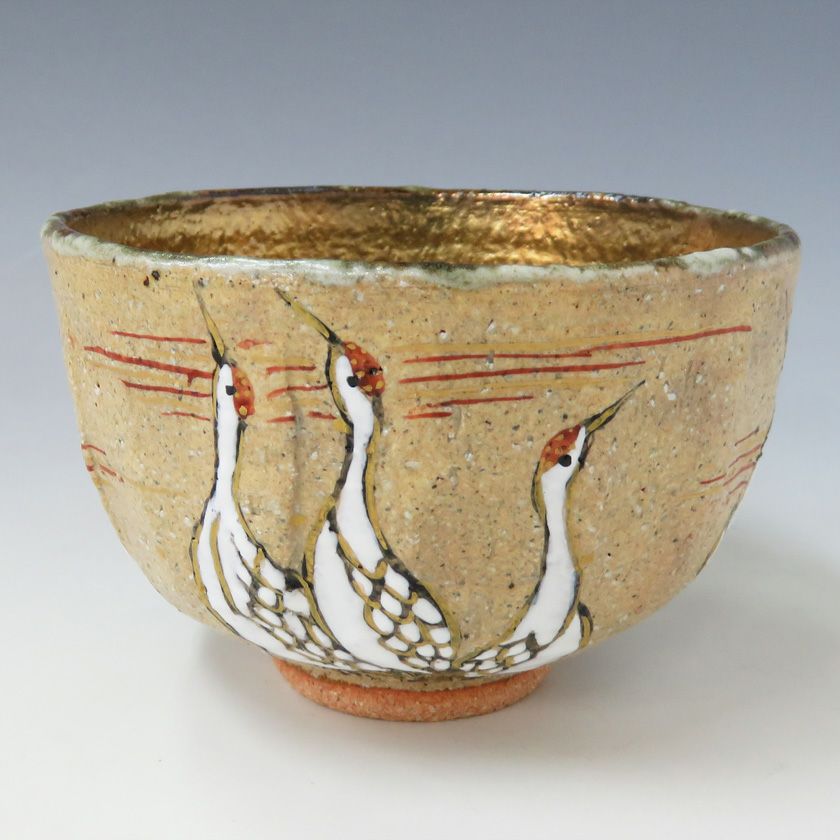 茶道具 抹茶茶碗（まっちゃちゃわん） 茶碗　乾山 立鶴 中村 良二 作 抹茶茶碗は茶の湯文化である表千家・裏千家の茶道具や抹茶を専門に扱う千紀園（せんきえん）が通販で販売しています。茶会また初心者向けのお稽古用にご利用いただける抹茶碗です。贈り物・ギフトにも人気です。