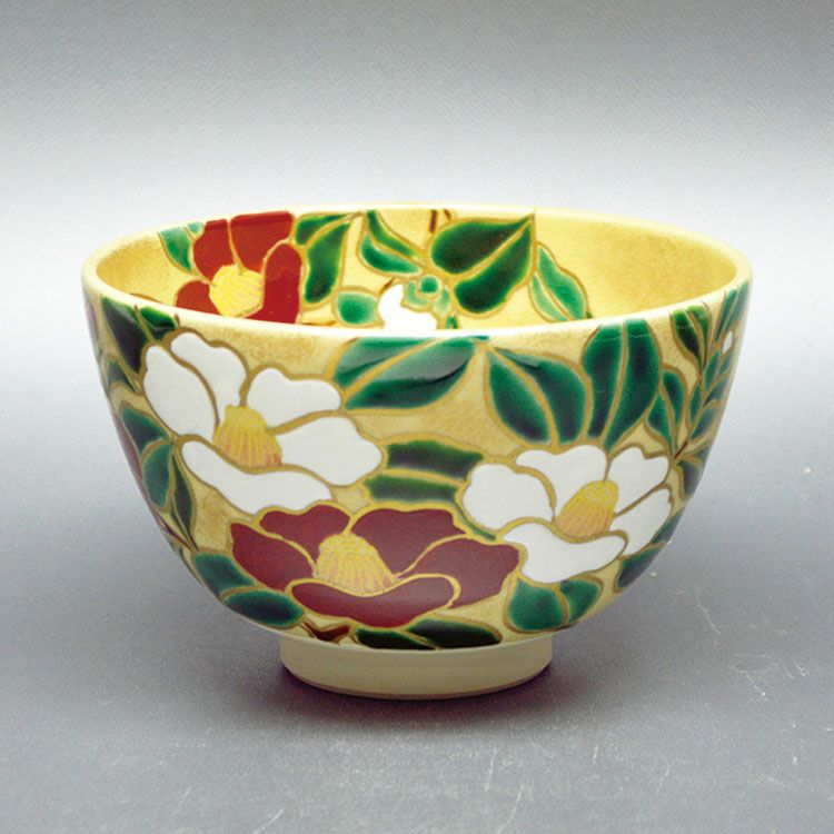 茶道具 抹茶茶碗（まっちゃちゃわん） 茶碗　仁清 紅白椿 水出 宋絢 作 抹茶茶碗は茶の湯文化である表千家・裏千家の茶道具や抹茶を専門に扱う千紀園（せんきえん）が通販で販売しています。茶会また初心者向けのお稽古用にご利用いただける抹茶碗です。贈り物・ギフトにも人気です。