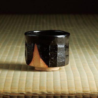 茶道具 抹茶茶碗（まっちゃちゃわん） 瀬戸黒茶碗 小原木写 西尾