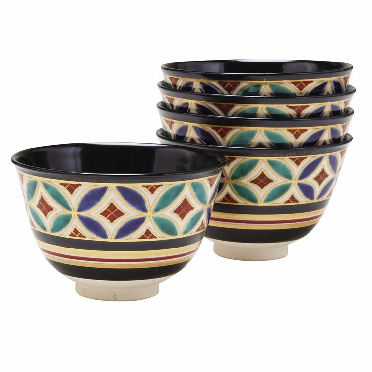 茶道具 数茶碗（かずちゃわん） 数茶碗　黒仁清　七宝　10客 田中 香泉 抹茶茶碗は茶の湯文化である表千家・裏千家の茶道具や抹茶を専門に扱う千紀園（せんきえん）が通販で販売しています。茶会また初心者向けのお稽古用にご利用いただける抹茶碗です。贈り物・ギフトにも人気です。