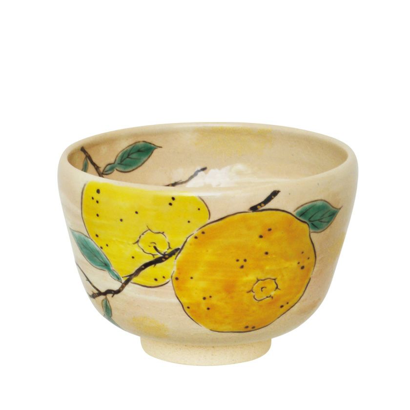 茶道具 抹茶茶碗（まっちゃちゃわん） 茶碗 色絵 柚子 八木 海峰