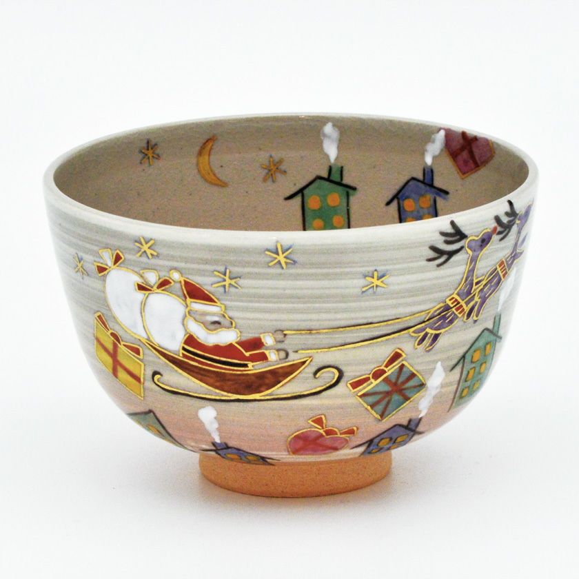 茶道具 抹茶茶碗（まっちゃちゃわん） 茶碗 刷毛目 サンタクロース クリスマス 中山 喜白 抹茶茶碗は茶の湯文化である表千家・裏千家の茶道具や抹茶を専門に扱う千紀園（せんきえん）が通販で販売しています。茶会また初心者向けのお稽古用にご利用いただける抹茶碗です。贈り物・ギフトにも人気です。