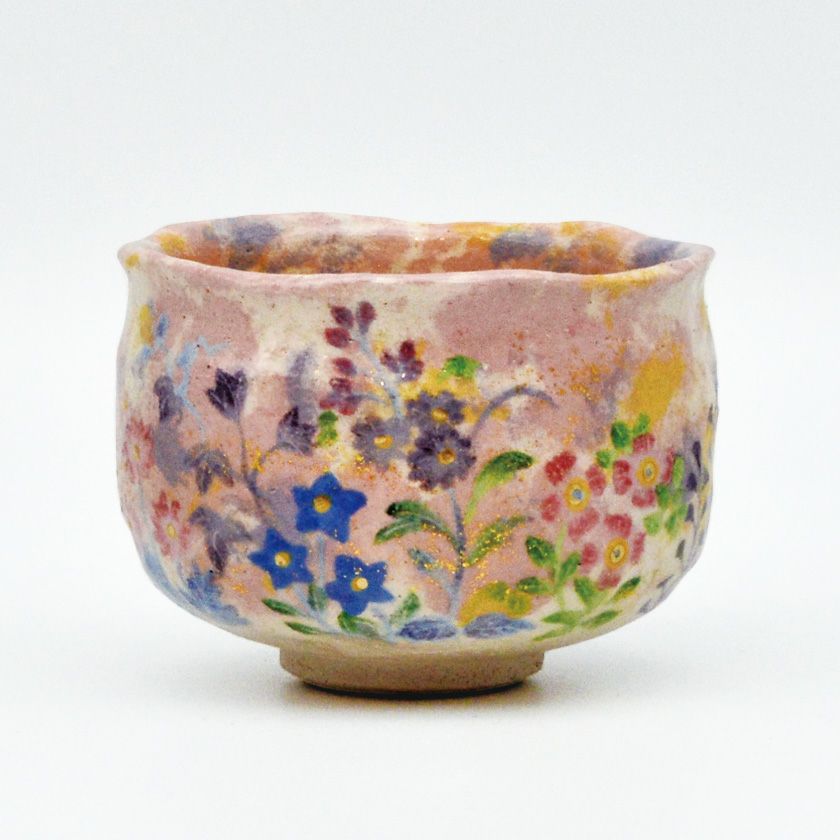 茶道具 抹茶茶碗（まっちゃちゃわん） 茶碗 秋の花 吉村 楽入 | 千年の