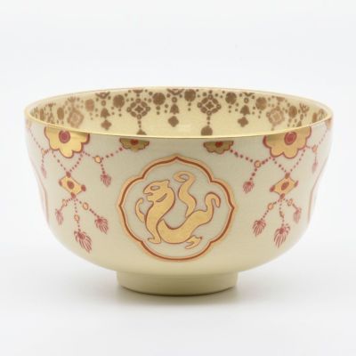 銅 細工 四神獣 招財進宝小碗 茶碗 茶道具 工芸品 美術品 置物 輪島塗 慶塚作 吉野椀 五客組 共箱 | (有)新原美術