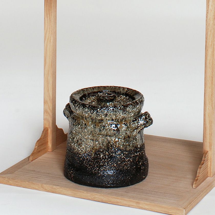 茶道具 水指（水差・みずさし） 水指 窯変 萩耳付 味舌 隆司