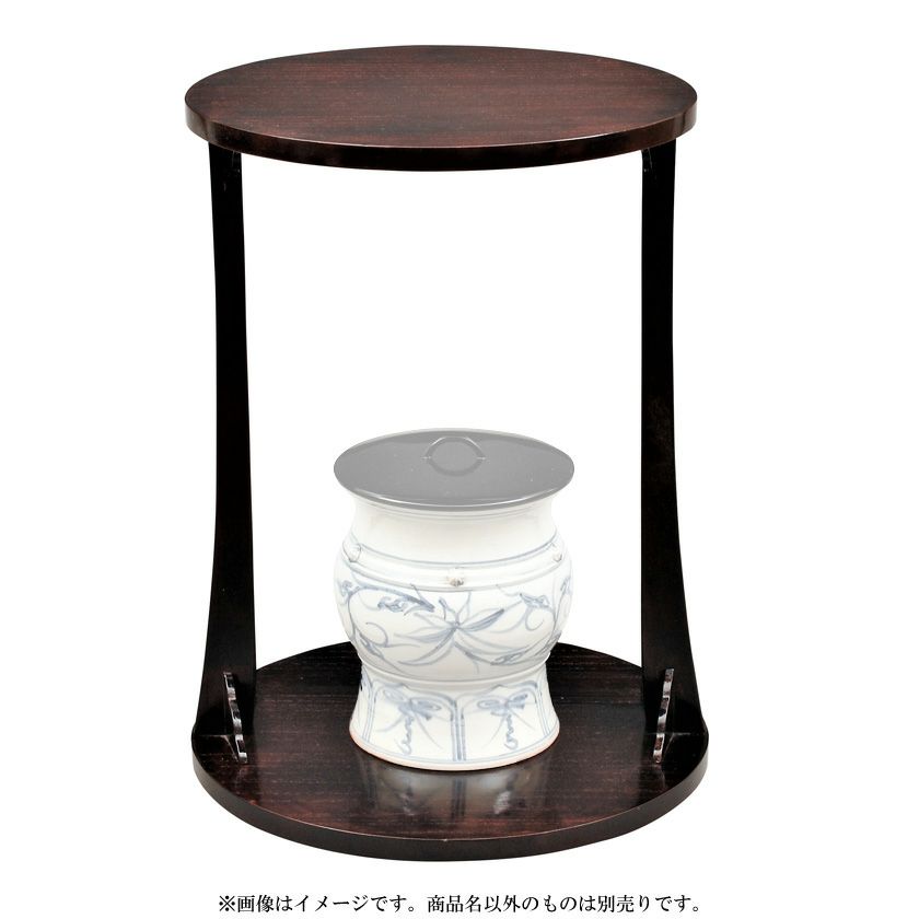 【茶道具】陽斎作　溜塗丸卓　茶棚　棚532 茶道具】陽斎作 溜塗丸卓 茶棚 棚532