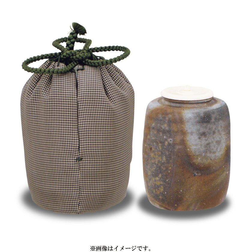 茶道具 茶入（ちゃいれ） 備前焼 肩衝茶入 仕覆：利休間道、蓋 伊勢崎 紳 | 千年の香り 千紀園