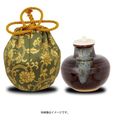 茶道具 茶入（ちゃいれ） 丸壺茶入 仕覆：二重蔓牡丹唐草金襴、蓋 万代 喜山 | 千年の香り 千紀園