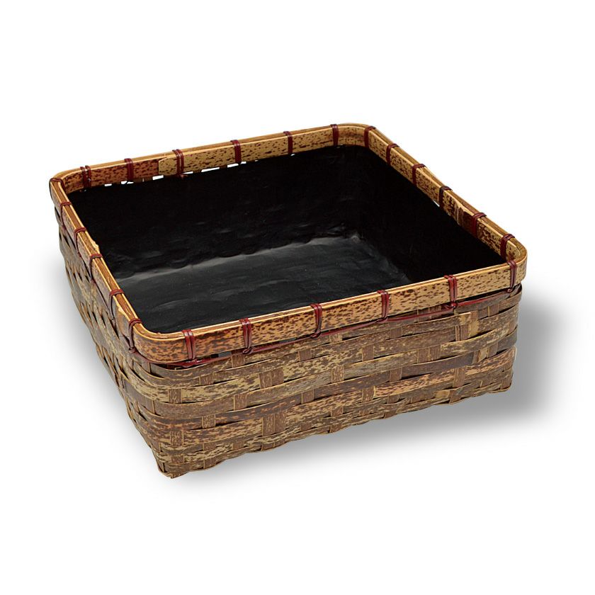 【茶道具】黒竹脛当（すねあて）炭斗 黒竹脛当（すねあて）炭斗 【炉風炉兼用】 : 茶道具商 越中屋