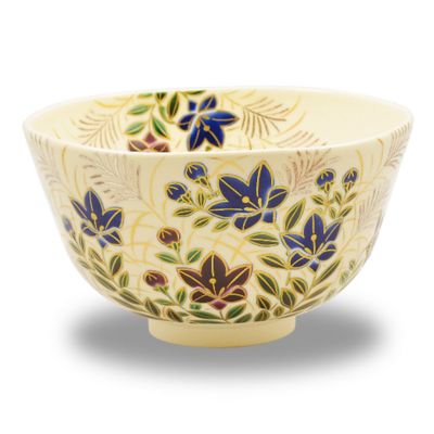 花茶人 小抹茶碗（竜胆と秋桜） – 福寿園京都本店
