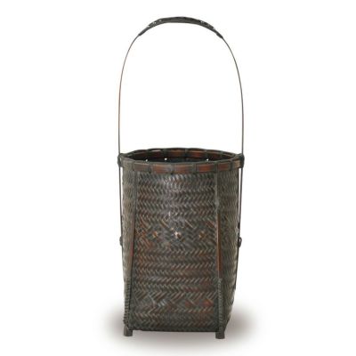 5699】お茶席道具 花器 在銘なし 時代竹網 花籠（初品・買取品
